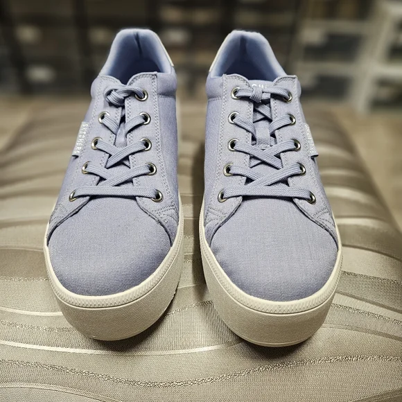 NWOT! Skechers Plateau Vegan Chambray Lace- Up Platform Sneakers - Picture 4 of 6